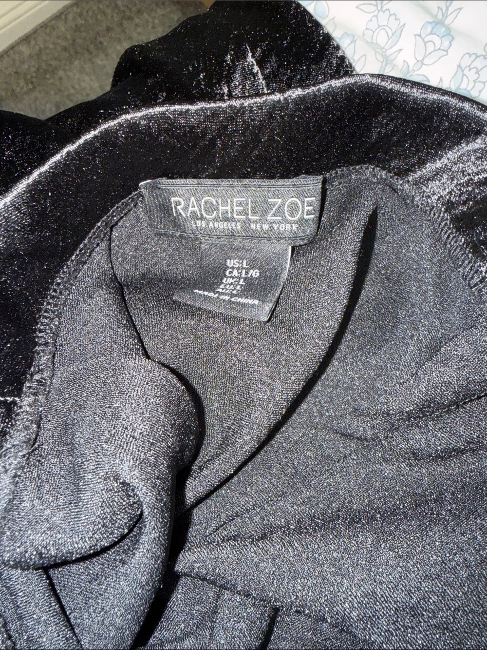 Rachel Zoe Black Satin Crinkle Midi Slip Skirt Size Large - Picture 3 of 6